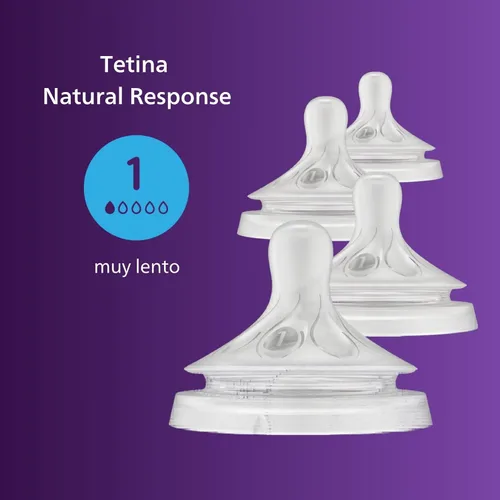 Miniatura 2 de Philips Avent Tetinas de respuesta natural, flujo extra lento (flujo 1), paquete de 4, SCY961/44