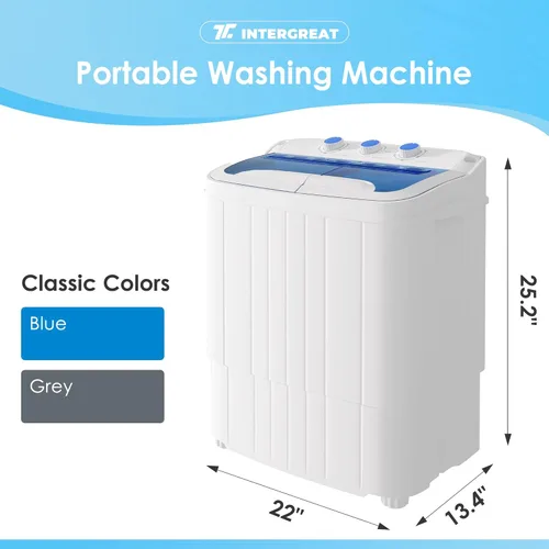 Miniatura 3 de INTERGREAT Lavadora y Secadora Portátil, Combo de Mini Lavadora Pequeña de 16 lbs con Secadora Centrífuga, Lavadora Compacta de Doble Tina para Azul