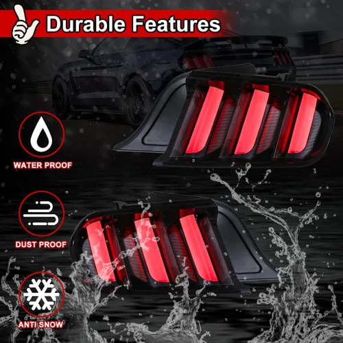 Miniatura 2 de Nixon Offroad Luces traseras secuenciales para Ford Mustang 2015-2023, luces traseras LED, reemplazo de montaje de 1 par