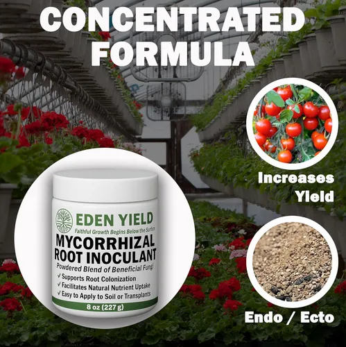 Miniatura 2 de Inoculante micorrícico de Eden Yield - Potenciador orgánico de raíces en polvo de micorrizas para plantas y suelo - Endomicorriza y hongos