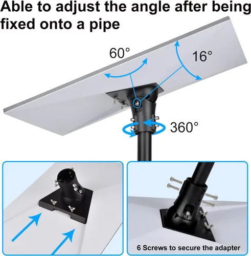 Miniatura 4 de Soporte de poste de pared para Starlink Standard 4/4X/Gen 3, kit de montaje de poste con adaptador de tubo ajustable para placa Starlink Standard