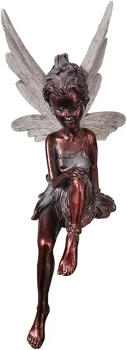 Miniatura 3 de EKDJKK Estatua de hada sentada para jardín, adorno de resina, manualidades, paisajismo, patio, decoración de parque, césped, hogar, patio, jardín