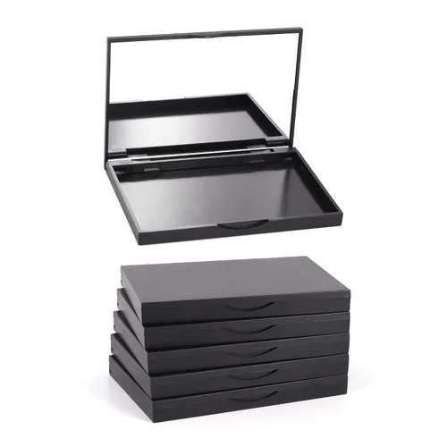 Paquete de 5 paletas magnéticas de maquillaje con espejo, caja de almacenamiento dispensadora de cosméticos vacía para sombra de ojos, labios,