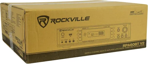 Miniatura 6 de Rockville RPA60BT V2, amplificador mezclador de 1000 W de 2 canales, Bluetooth, USB, entradas de micrófono, controles de ecualización, para DJs