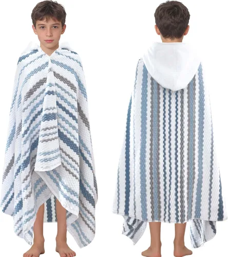 Miniatura 17 de VOOVA & MOVAS Poncho de Toalla de Baño Gruesa con Capucha para Niños (4-8 Años) - Bata de Toalla de Natación de Algodón Turco Suave y Absorbente