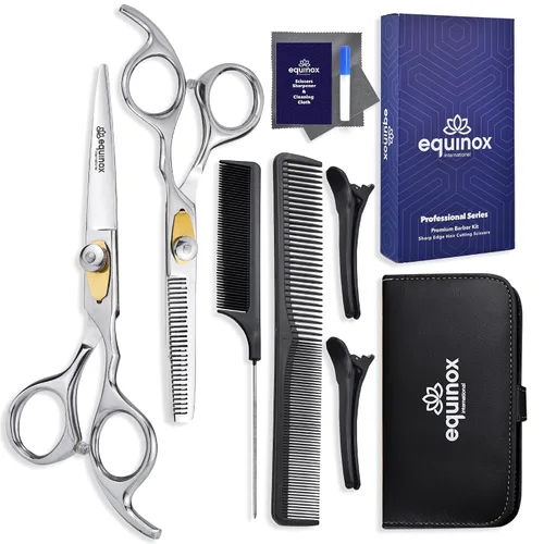 Miniatura 8 de Equinox - Tijeras profesionales para el corte de cabello, longitud total de 6.5 pulgadas, tijeras prémium para hombres y mujeres