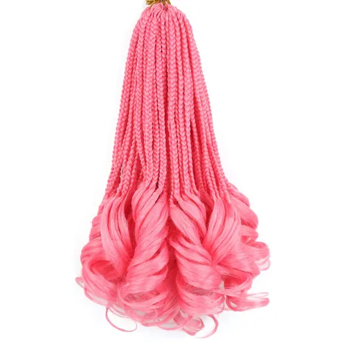 Miniatura 57 de Trenzas de ganchillo rizado francés T33, cabello pre-anillado 10 pulgadas, trenzas cortas rizadas francesas con extremos rizados, trenzas box