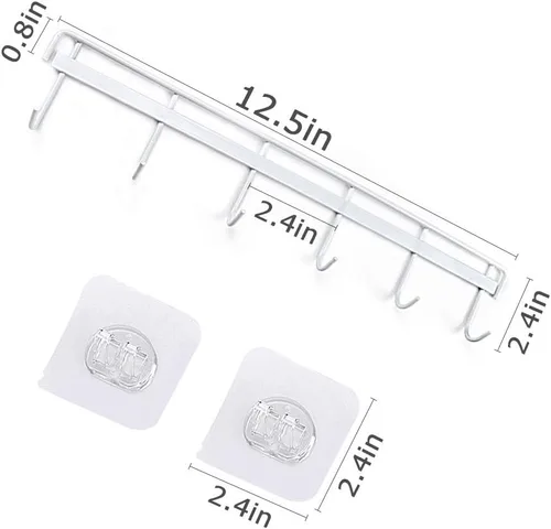 Miniatura 5 de YiZhi Ganchos adhesivos de pared para riel de cocina, soporte para utensilios de ahorro de espacio, sin perforación, colgador de accesorios