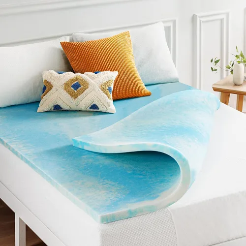 Miniatura 10 de Best Price Mattress - Cubrecolchón de espuma viscoelástica de 2 pulgadas con 5 zonas, con gel en espiral Aerobreeze, certificado CertiPUR-US, Dorm