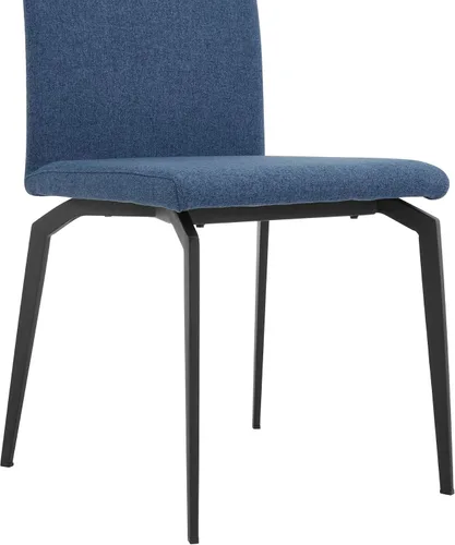 Miniatura 5 de Armen Living Lyon - Juego de 2 sillas de comedor modernas, tela azul y metal