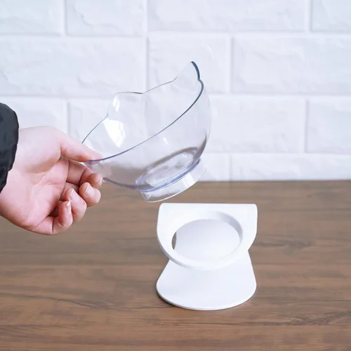 Miniatura 5 de Luck Dawn Cuenco elevado para gatos con soporte elevado, diseño inclinado de 15 grados, soporte protector de cuello elevado para alimentos