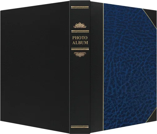 Miniatura 2 de Pioneer Photo Albums LBT-57/NB - Álbum de fotos de 50 bolsillos con cubierta de cuero sintético azul marino y negro para impresiones de 5 x 7