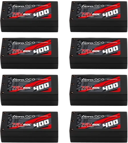 Miniatura 6 de Gens ace 400mAh 60C 7.6V HV Hardcase 2S Lipo Batería con XT-60 Plug (4Pcs)