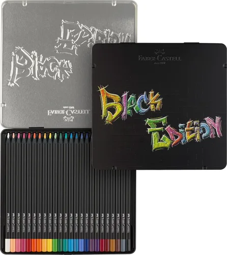 Miniatura 4 de Faber-Castell Lápices para colorear Black Edition, lata de 24 latas de 12