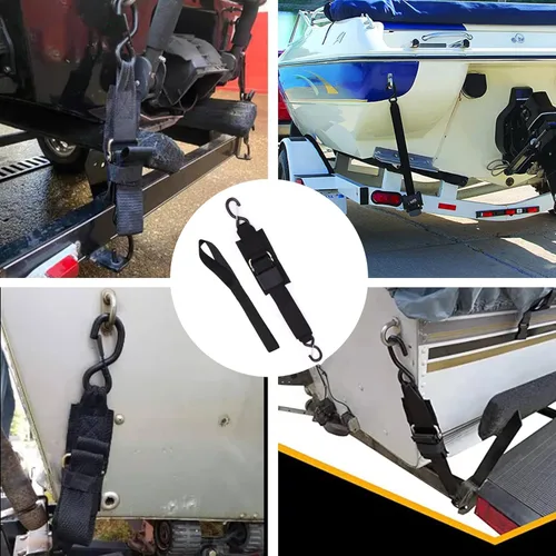 Miniatura 6 de Correas de amarre para remolque de barco, correas de amarre con ganchos de cierre y accesorios de bucle suave, correas de seguridad ajustables