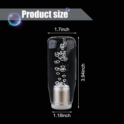 Miniatura 2 de 1 unidad de pomo de cambio LED para coche con burbuja, pomo de cambio de vehículo de cristal liso impermeable, reemplazo universal de pomo de cambio