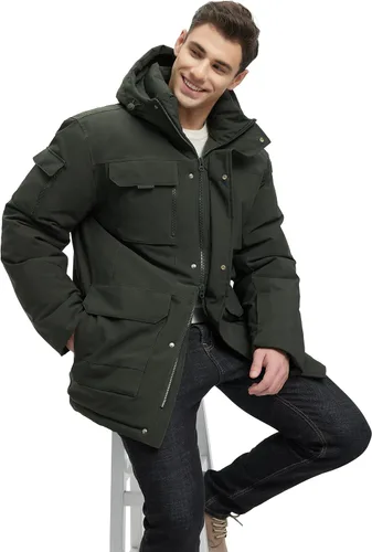 Miniatura 5 de Abrigos de invierno para hombre, chaquetas de invierno impermeables para hombre, chaqueta acolchada cálida con capucha cortavientos