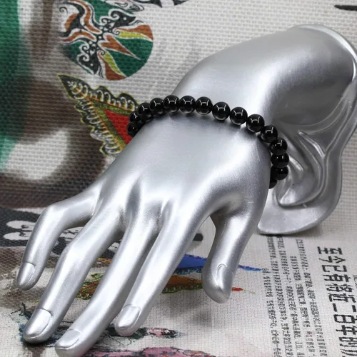 Miniatura 56 de Amandastone Pulsera elástica de cuentas redondas de 0.315 in con piedras preciosas naturales de 7 pulgadas