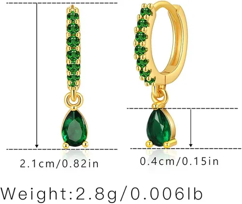 Miniatura 2 de Aretes de aro de oro delicados para mujer chapados en oro real de 18 quilates pequeños aretes de aro de circonita cúbica para hombres joyería
