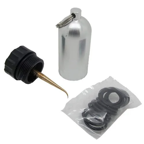 Scuba Choice Mini llavero de tanque de buceo, plateado, 10 juntas tóricas y púa de latón, kit de reparación de regulador compacto, herramienta de