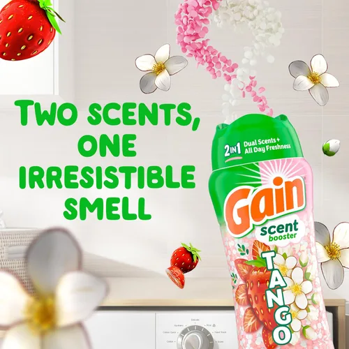 Miniatura 3 de Gain Tango 2-en-1 Perlas Potenciadoras de Aroma para Lavandería, Aroma de Fresa y Karité, 21.1 oz, Perlas de Lavandería con Doble Aroma Plus