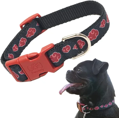 Akatsuki - Collar de perro de anime para razas grandes, medianas y pequeñas, cachorro: collar ajustable de Naruto para mascotas, con licencia