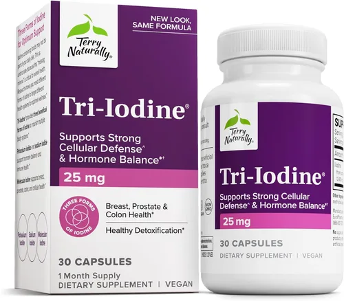 Miniatura 9 de Terry Naturally Tri-yodo 3 mg - 90 cápsulas - Apoya una fuerte defensa celular y equilibrio hormonal - Sin OMG, vegano, kosher, sin gluten - 90