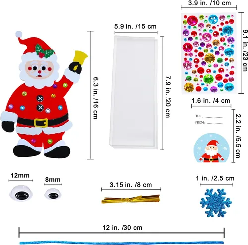 Miniatura 5 de Winlyn 24 juegos de manualidades de Navidad, manualidades de invierno, adornos de Navidad, decoraciones de arte, juegos de espuma, Papá Noel, reno