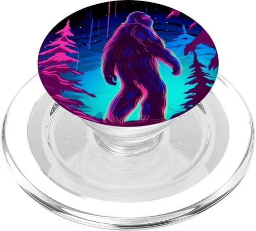 Miniatura 7 de Bassquatch Bigfoot Púrpura Azul Stargazing Sasquatch Yeti PopSockets PopGrip intercambiables