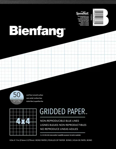 Miniatura 8 de Bienfang Bloc de papel de diseño cuadriculado, sección transversal de 8 x 8, 8.5 x 11 pulgadas, 50 hojas Sección transversal 8x8