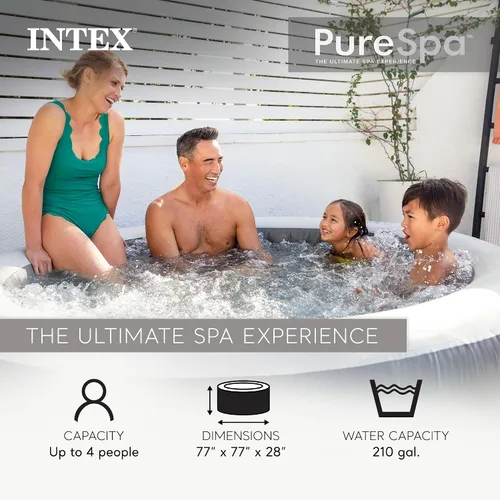 Miniatura 2 de INTEX 28439EP PureSpa Greywood Deluxe - Juego de spa inflable: incluye cubierta de eficiencia energética - Aplicación de control de spa - Panel