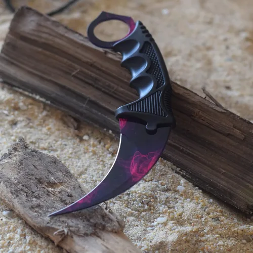 Miniatura 5 de TOPOINT Cuchillo Karambit, cuchillo de hoja fija de acero inoxidable con funda y cuchillo de cordón CS-GO para caza, campamento y supervivencia