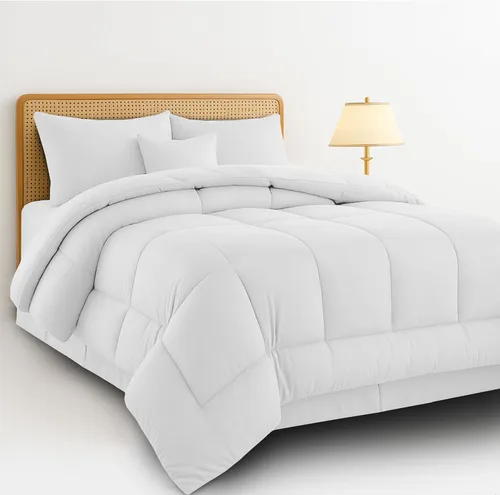 Miniatura 18 de Juego de colcha reversible LUX Décor de 4 piezas para cama individual, juego de ropa de cama impresa, microfibra en una bolsa, incluye 1 edredón, 1