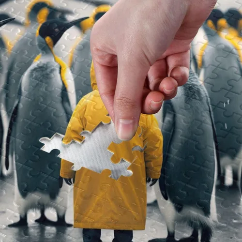 Miniatura 4 de Rompecabezas de pingüinos, material compuesto de madera de papel Zcon bolsa de almacenamiento e imagen de referencia fácil de resolver 500/1000