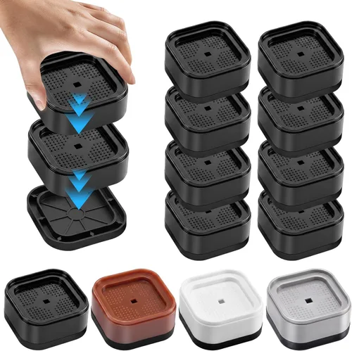 Miniatura 2 de Furniture Risers Adjustable Bed Risers Heavy Duty Lifts Height 1", Square Stackable Bed Risers 1, 2 or 3 Inch for Desk Leg Table Couch Sofa Chair