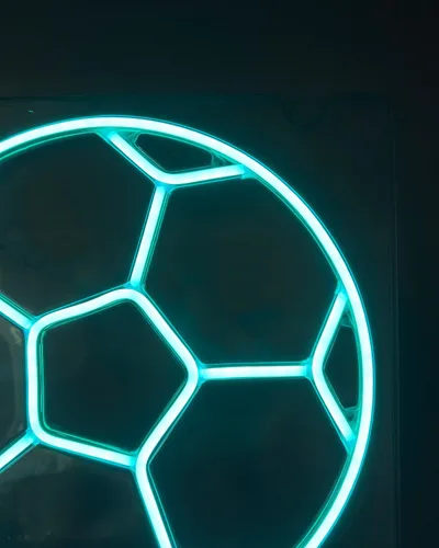 Miniatura 2 de Letrero de neón de fútbol regulable de 12 x 12 pulgadas, decoración de pared de fútbol, decoraciones olímpicas, letrero de barra deportiva, letreros