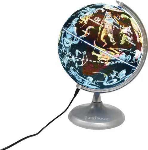 Miniatura 8 de Lexibook Planetario globo luminoso, STEM, globo 2 en 1 durante el día, mapa de constelación por la noche, azul/negro, NLJ185EN