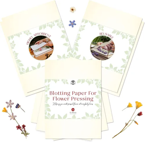 Miniatura 8 de Berstuk - Papel secante para prensa de flores de Berstuk • Recambio de prensa de flores de 5.9 x 10 pulgadas • Corte a medida y listo para usar •
