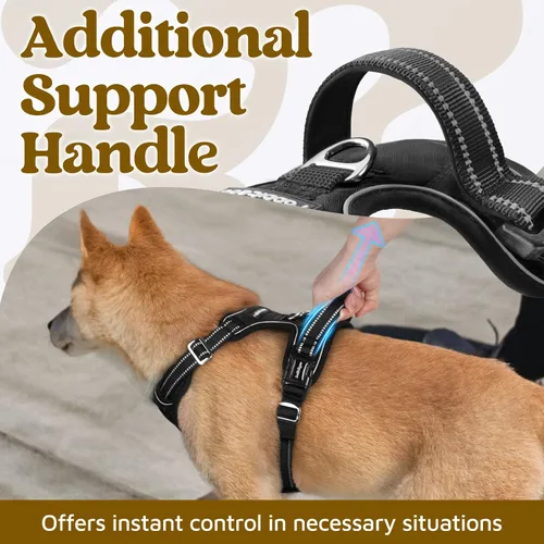 Miniatura 4 de rabbitgoo Arnés para perro de tamaño pequeño, chaleco para perro sin tirones con 3 hebillas, arnés ajustable y acolchado suave para mascotas con asa