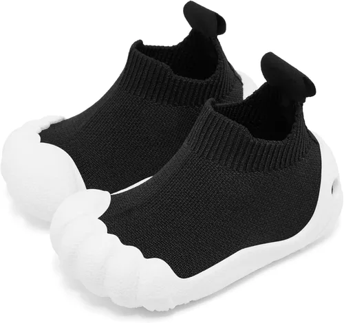 Engtoy Zapatos de calcetín para bebés, zapatos para caminar para niños y niñas, zapatillas de cinco dedos cerrados, sin cordones