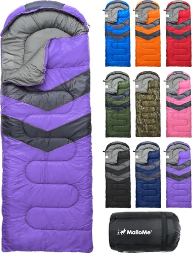 Miniatura 31 de MalloMe Sacos de dormir para adultos para clima frío y cálido, saco de dormir para mochileros para niños de 10 a 12 años, niñas, niños, ligeros