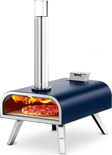 BIG HORN 16" Multi-Fuel Outdoor Pizza Oven – 2-in-1 Wood-Fired & Gas Compatible (Burner Sold Separately), 1112°F Outdoor Stainless Pizza Cooker,