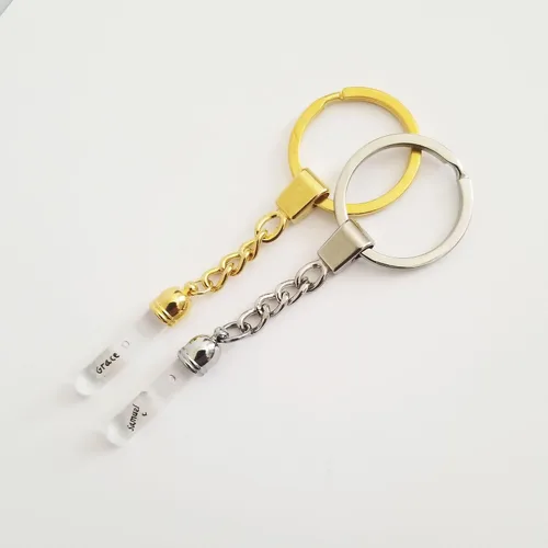 Miniatura 4 de Nombre en un collar de grano de arroz, llavero. Su nombre escrito en un grano de arroz. Regalo único para regalo de Navidad.