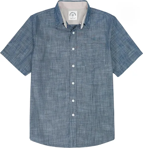 Miniatura 38 de Dubinik® Camisas de manga corta con botones para hombre, 100% algodón, a cuadros, camisas casuales con bolsillo