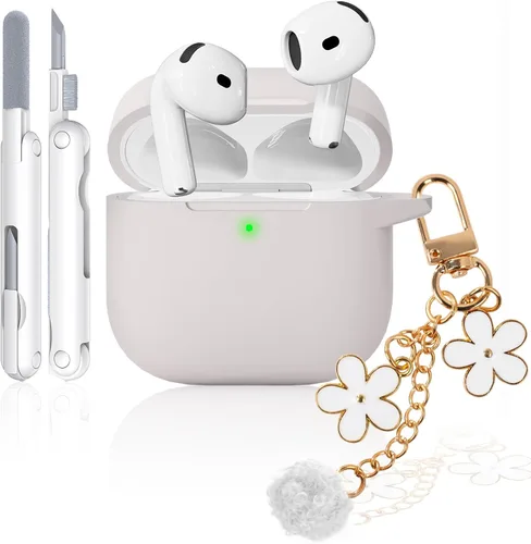 Miniatura 10 de Funda para AirPods Pro 2 con bonito llavero y bolígrafo de limpieza, funda de silicona suave para AirPods Pro de 2ª/1ª generación para mujeres