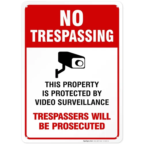 Miniatura 15 de Señal de videovigilancia No Trespassing, cámara de seguridad CCTV, 24 x 30 pulgadas, 3M EGP reflectante aluminio .080, resistente a la decoloración