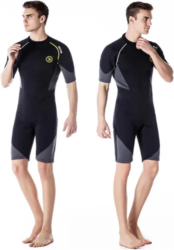 Miniatura 8 de ZCCO - Traje de neopreno premium para hombre, 1.5/3 mm, cremallera en la espalda, corto, para pesca submarina, snorkel, surf, canotaje, traje