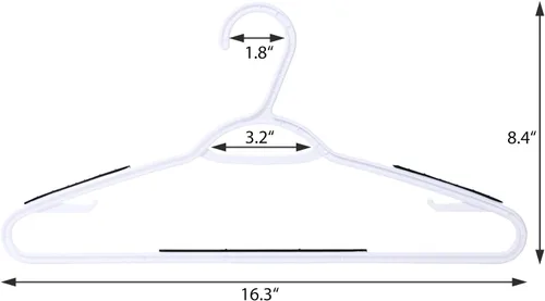 Miniatura 6 de Paquete de 30 perchas de plástico flexibles, ligeras, antideslizantes, perchas para ropa y trajes (negro)