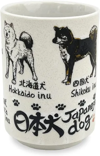 Miniatura 17 de Taza de té japonesa - Cerámica 9 fl oz, Yunomi taza, sushi hecho en Japón (C3-16 Kabuki sukeroku)