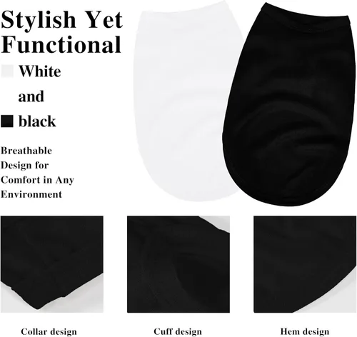 Miniatura 2 de Paquete de 2 camisas para perros de color liso, ligeras, de secado rápido, transpirables, camisetas para mascotas para perros pequeños a grandes
